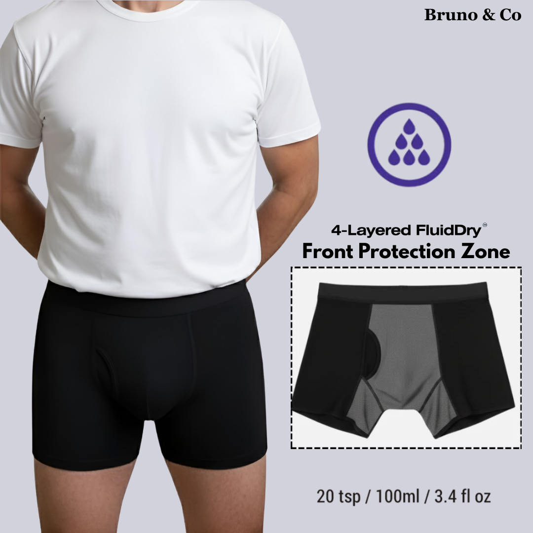 Men's All-Day Protection Boxer Briefs (Grey)
