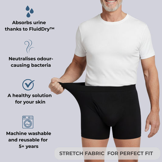 Men's All-Day Protection Boxer Briefs (Black)
